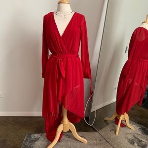AKIRA Red High-Low Dress